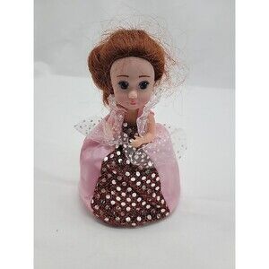 Vintage Cupcake Red Hair Doll Emco  Haschel Toys Pink Dress 6"